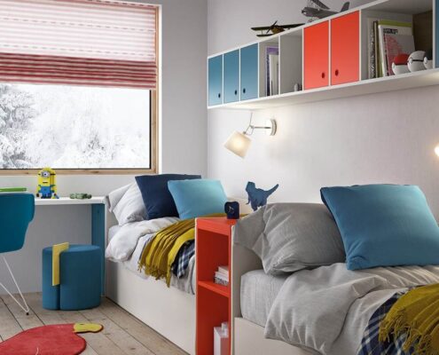 arredamento casa camerette letti singoli con contenitore retroletto Nit 12523